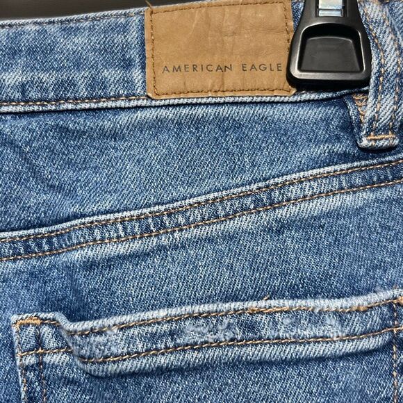 American Eagle Outfitters Women's Blue Stretch Skinny Distressed Jeans Size 0 - Picture 7 of 11